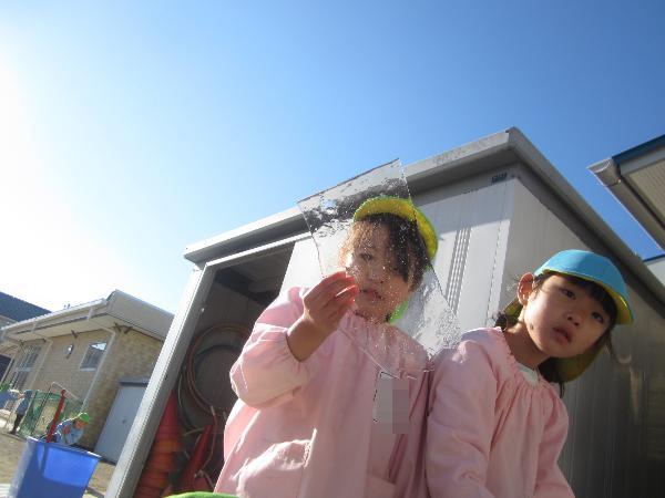 写真：池の氷で遊ぶ様子3