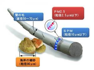 イラスト：PM2.5の大きさ