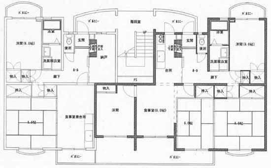 高場第1アパート4号棟1・2階 二世帯向け住戸（右）の写真