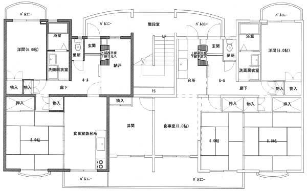 4号棟1・2階高齢者夫婦世帯向けの間取り図