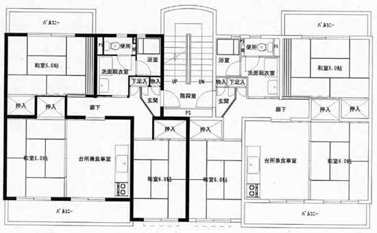 松戸アパート1号棟・4号棟の間取り図