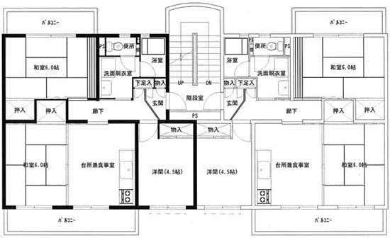 深谷津第1アパート1号棟・3号棟の間取り図