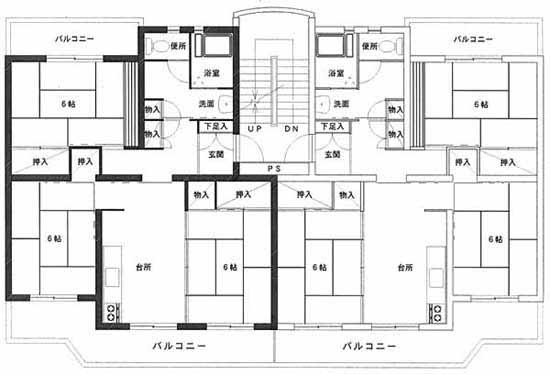 深谷津第2アパート2号棟・4号棟の間取り図