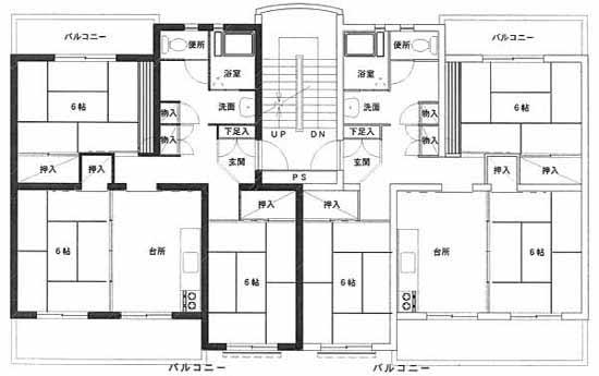 深谷津第2アパート1号棟・3号棟の間取り図