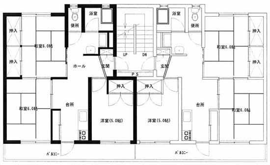 第一田宮原住宅8・9・10・11号棟の間取り図