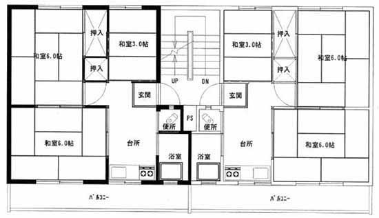 第一田宮原住宅3号棟の間取り図