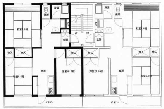 第一田宮原住宅12号棟・13号棟の間取り図