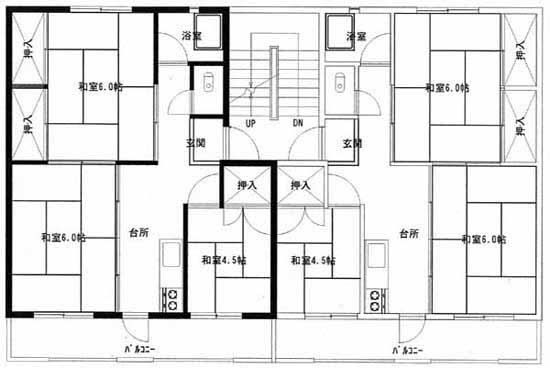 第一田宮原住宅1・2号棟の間取り図