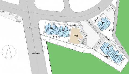 東中根アパートF棟配置図