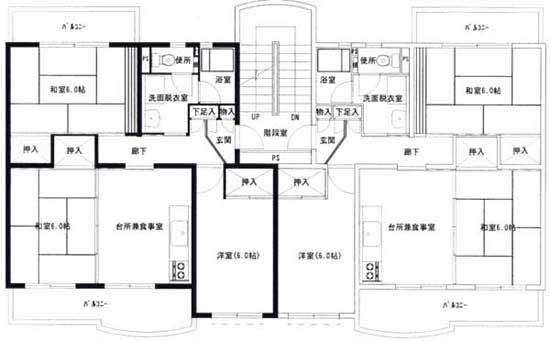 平磯住宅1号棟・3号棟・4号棟・5号棟の間取り図