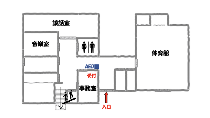 湊公園ふれあい館1階フロア図