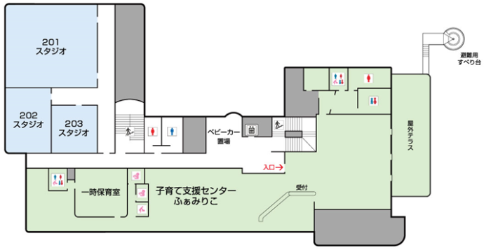 ふぁみりこらぼ2階案内図