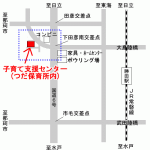 子育て支援センターの周辺地図