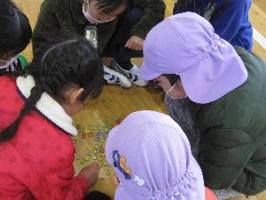 写真：おはじきを楽しむ子ども