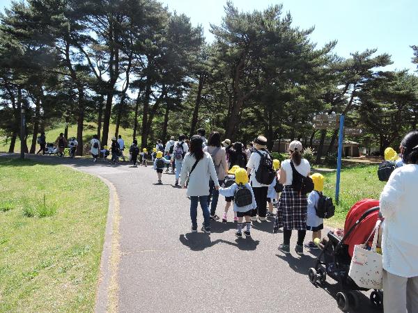 写真：海浜公園で親子遠足1