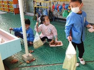 写真：お掃除をしています。