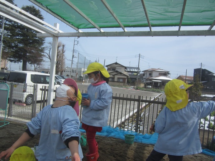 写真 砂場で遊ぶ女児