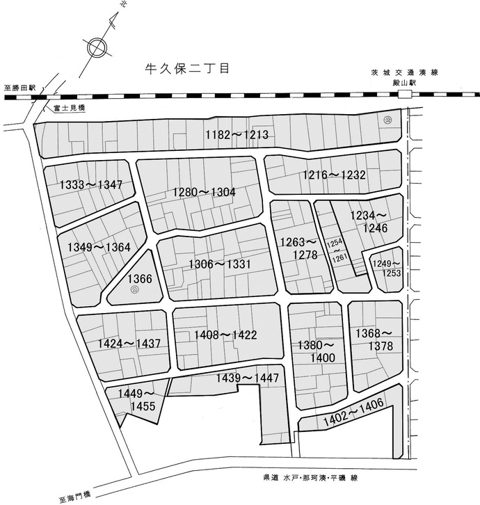 牛久保地番図