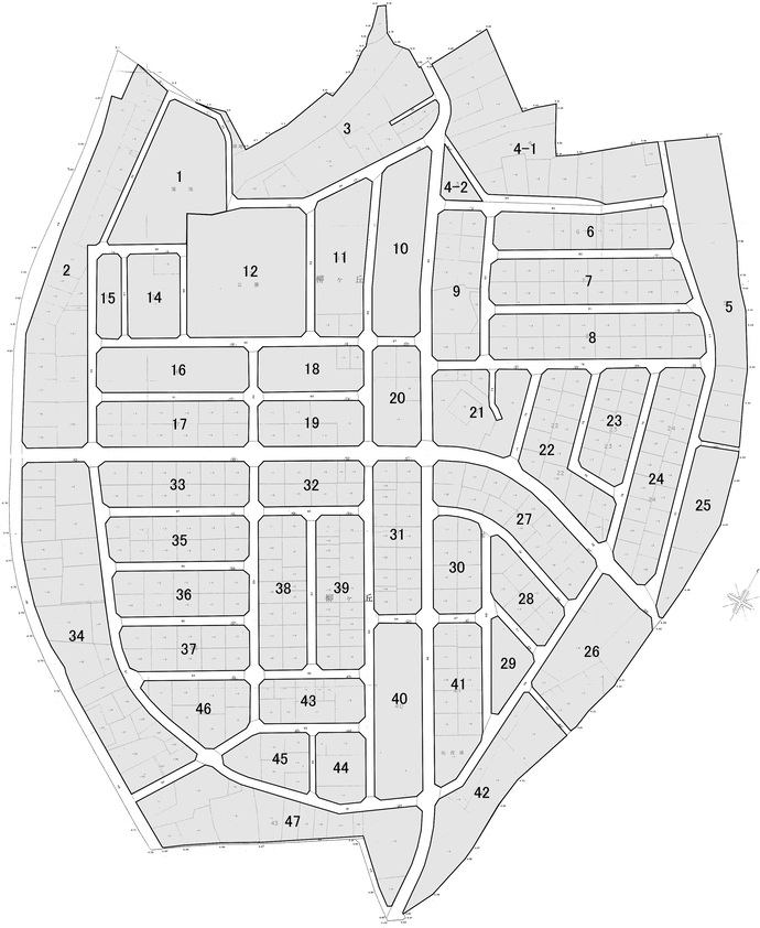 柳が丘 街区番号図