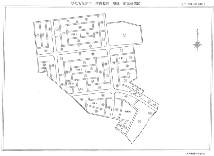 津田北部街区番号図