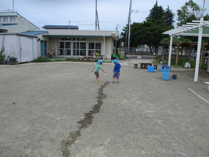 写真 地面に線路