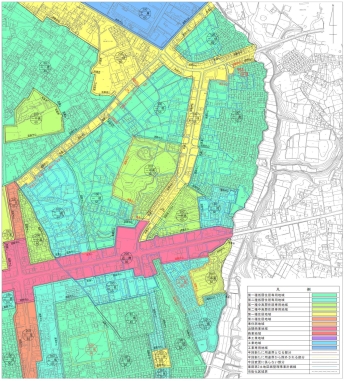 地図：東部地区用途地域変更