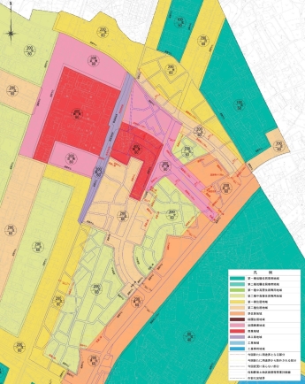 地図：佐和駅東地区用途地域変更