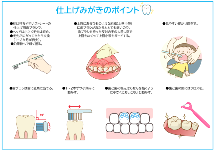 親子で歯磨きの様子