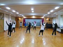 写真:有酸素運動をしている様子