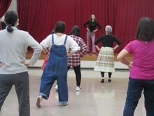 写真:基本のステップの練習