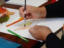 写真:水でぼかしている様子