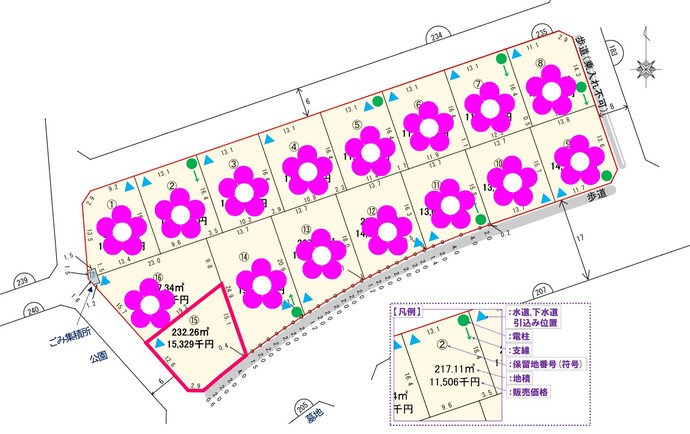 先着販売区域図