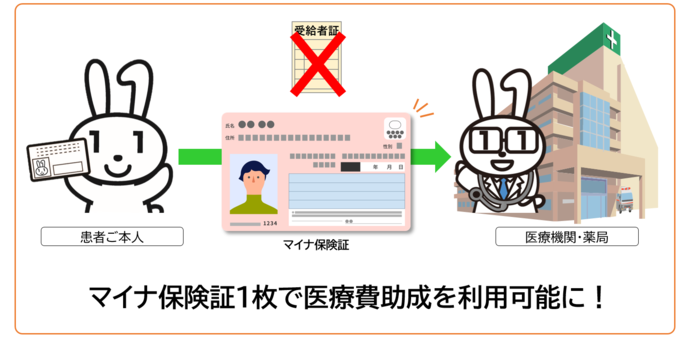 マイナ保険証1枚で医療費助成を利用可能になります。